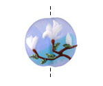 Grace Lampwork Matte Magnolia Mist Lentil Focal Bead 25mm