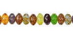 Czech Glass Forest Floor Fire Polished Rondelle 5x7mm