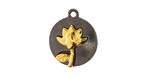 Water Lily Two-Toned Gunmetal & Gold Finish Round Focal 17.5x20.5mm