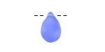 Light Sapphire Beach-Style Glass Teardrop Focal 14x10mm