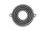 Antique Silver (plated) Coiled Rope Open Circle Focal Link 30x24mm