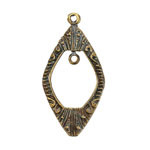 Mykonos Antique Brass (plated) Ornate Open Teardrop w/ Loop Focal 21x42mm