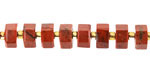 Red Jasper Microfaceted Hexagon Heishi 4x8mm