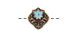 TierraCast Antique Copper (plated) Light Sky Blue Enamel Flower Square Button 14x15mm