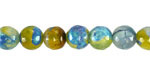 Moss Green & Deep Blue Agate Faceted Round 8mm