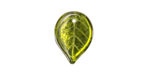 Czech Glass Olivine w/ Iris Purple (on back) Leaf Drop 18x13mm