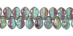 Czech Glass Lost Treasure w/ Gold Flecks Teardrop 6x9mm
