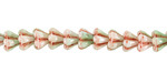 Czech Glass Cool Mint w/ Copper Bellflower 5x6mm