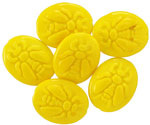 Czech Glass Yellow Bee Oval 22x18mm
