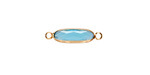 Capri Crystal Elongated Oval Link in Gold Finish Bezel 22x6mm