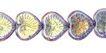 Czech Glass Thistle AB Starburst Heart 13x14mm