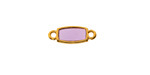 24K Gold (Plated) Transparent Lilac Resin Rectangle Focal Link 16x6mm