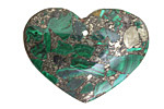 Malachite & Pyrite Heart Pendant 38x29mm