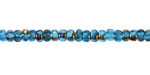Czech Glass Capri Blue w/ Metallic Rainbow Trica Beads 3x4mm