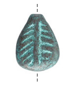 Mykonos Metalized Ceramic Copper Patina Fossil Pendant 30x39mm