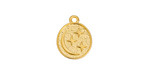 24K Gold (plated) Crescent Moon & Stars Oval Focal 12x16mm