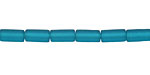 Peacock Blue Beach-Style Glass Tube 8x4mm