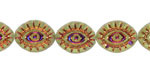 Czech Glass Matte Peridot w/ Metallic Rainbow Mystic Eye 14x11mm