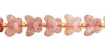 Strawberry Quartz Microfaceted Butterfly 8x10mm