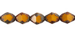 Czech Glass Pumpkin Picasso Etched Bicone 10x8mm