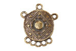 Mykonos Antique Brass (plated) Medallion Multi-Ring Chandelier Focal Link 25x28mm