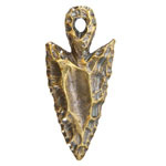 Mykonos Antique Brass (plated) Narrow Arrow Head Pendant 21x47mm