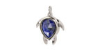 Lapis w/ Silver Finish Sea Turtle Focal 15x19mm