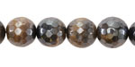 Tiger Eye w/ Silver Luster Faceted Round 12mm