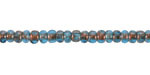 Czech Glass Matte Capri Blue w/ Antique Copper Trica Beads 3x4mm