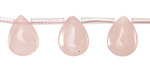 Rose Quartz (A) Puff Teardrop 10x14mm
