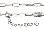 Stainless Steel Paperclip Chain, 18" Finished w/ 7 jump rings & 2" extender, 11x4mm links