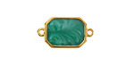 24K Gold (Plated) Emerald Pearl Octagon Focal Link 22x12mm