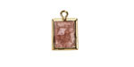 Strawberry Quartz w/ Gold Finish Faceted Rectangle Focal 10x15mm