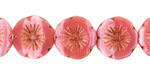 Czech Glass Raspberry Swirl w/ Copper Finish Hibiscus Coin 14mm