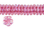 Czech Glass Pink Lustered Crystal AB Flower 14mm