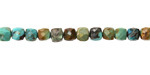Hubei Turquoise (Blue Green w/ Matrix) Microfaceted Cube 4mm