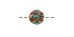 Nepalese Brass Infinity w/ Coral & Turquoise Mosaic Round Bead 10mm