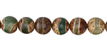 Tibetan (Dzi) Agate Gray-Green Banded Round 8mm