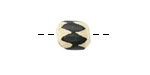 African Batiked Bone Zigzag Barrel Bead 8-12x8-10mm