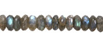 Labradorite Faceted Rondelle 3-4x7-8.5mm