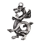 Mykonos Antique Silver (plated) Large Dragon Focal 28x45mm