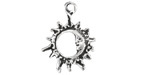 Mykonos Antique Silver (plated) Openwork Sun & Moon Focal 20x25mm