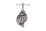 Mykonos Antique Silver (plated) Tibia Shell Charm 12x27.5mm