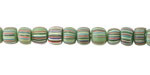 Java Glass Emerald Green w/ Stripes Graduated Gooseberry Beads 3-6x4-6mm