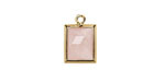 Rose Quartz (A) w/ Gold Finish Faceted Rectangle Focal 10x15mm