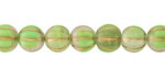 Czech Glass Matte Mossy Path Mix w/ Gold Melon Round 8mm