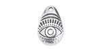 Antique Silver (plated) Eye Puff Teardrop Focal 13x20mm