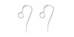Silver (plated) Earwire w/ Loop 20x8mm