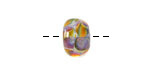 Grace Lampwork Blue-Green & Purple Borosilicate Rondelle 9x13mm
