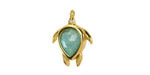 Brazil Amazonite w/ Gold Finish Sea Turtle Focal 15x19mm